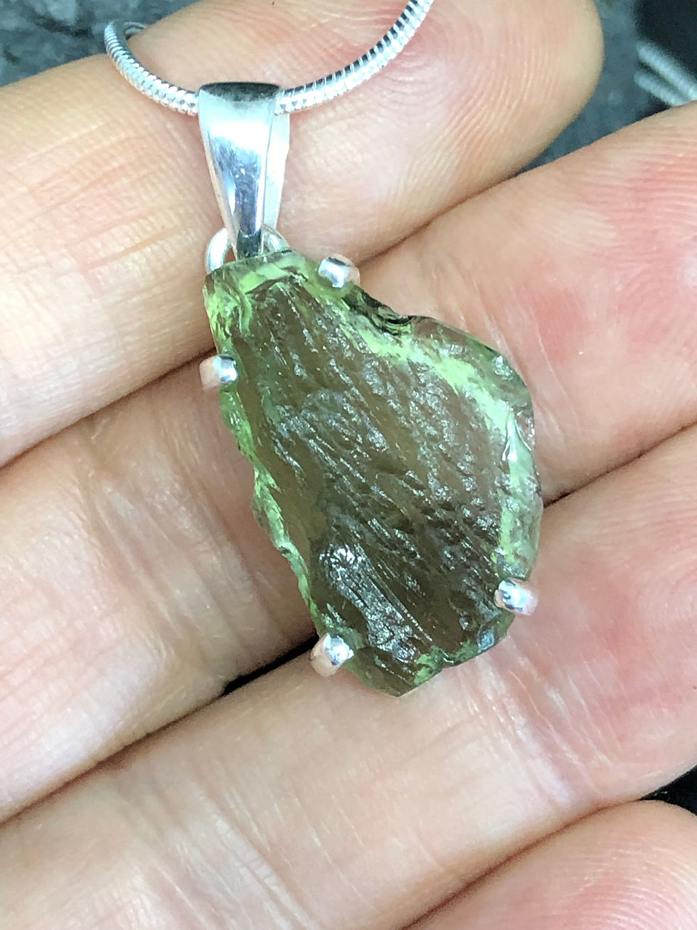 Thumbnail: Moldavite 925 Silver Pendant