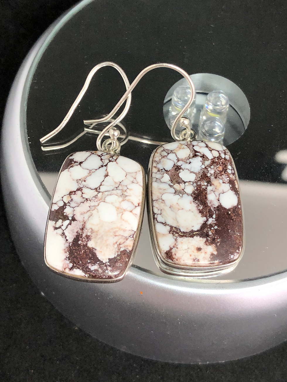 Thumbnail: Wild Horse Magnesite Silver Drop 925 Earrings