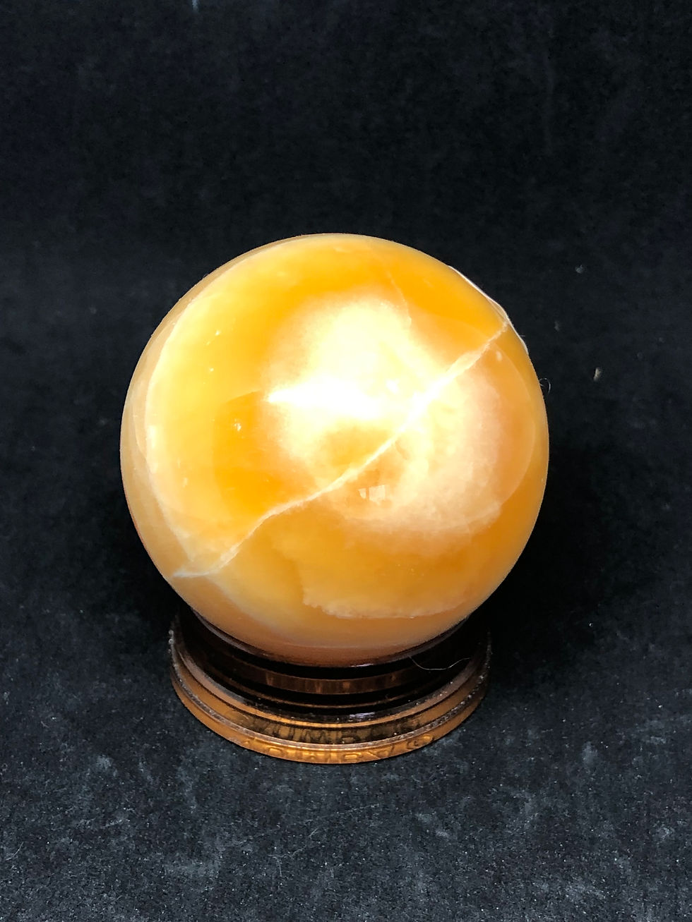 Thumbnail: Stripy Orange Calcite Sphere