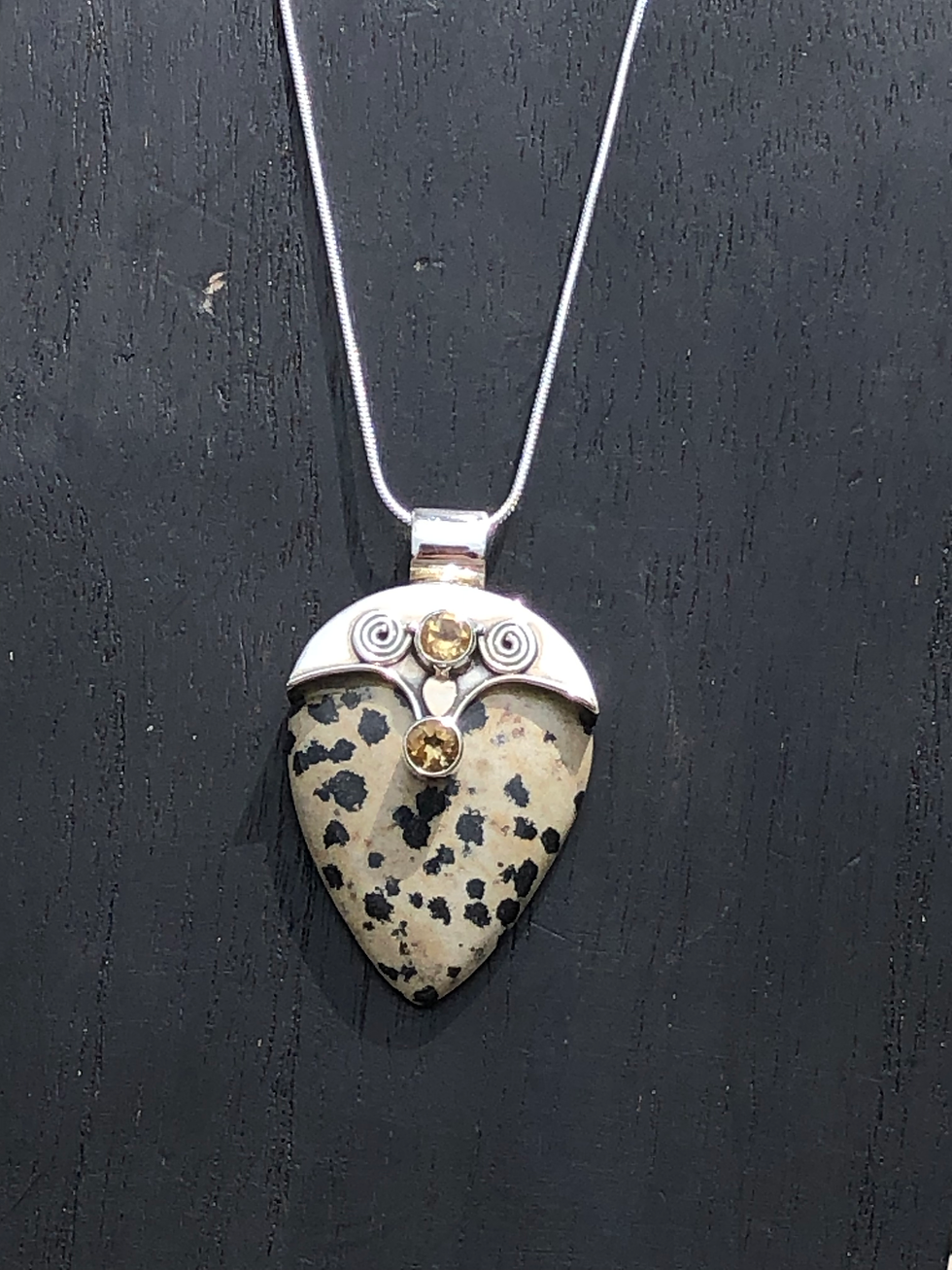 Thumbnail: Dalmatian Jasper Silver 925 Pendant