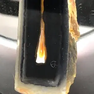 Thumbnail: Black and Orange Slice of very RARE  Polyhedral Agate