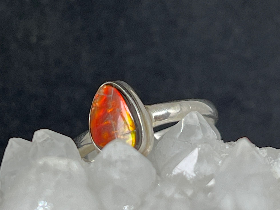Thumbnail: Ammolite 925 Sterling Silver Ring – Size 7.5