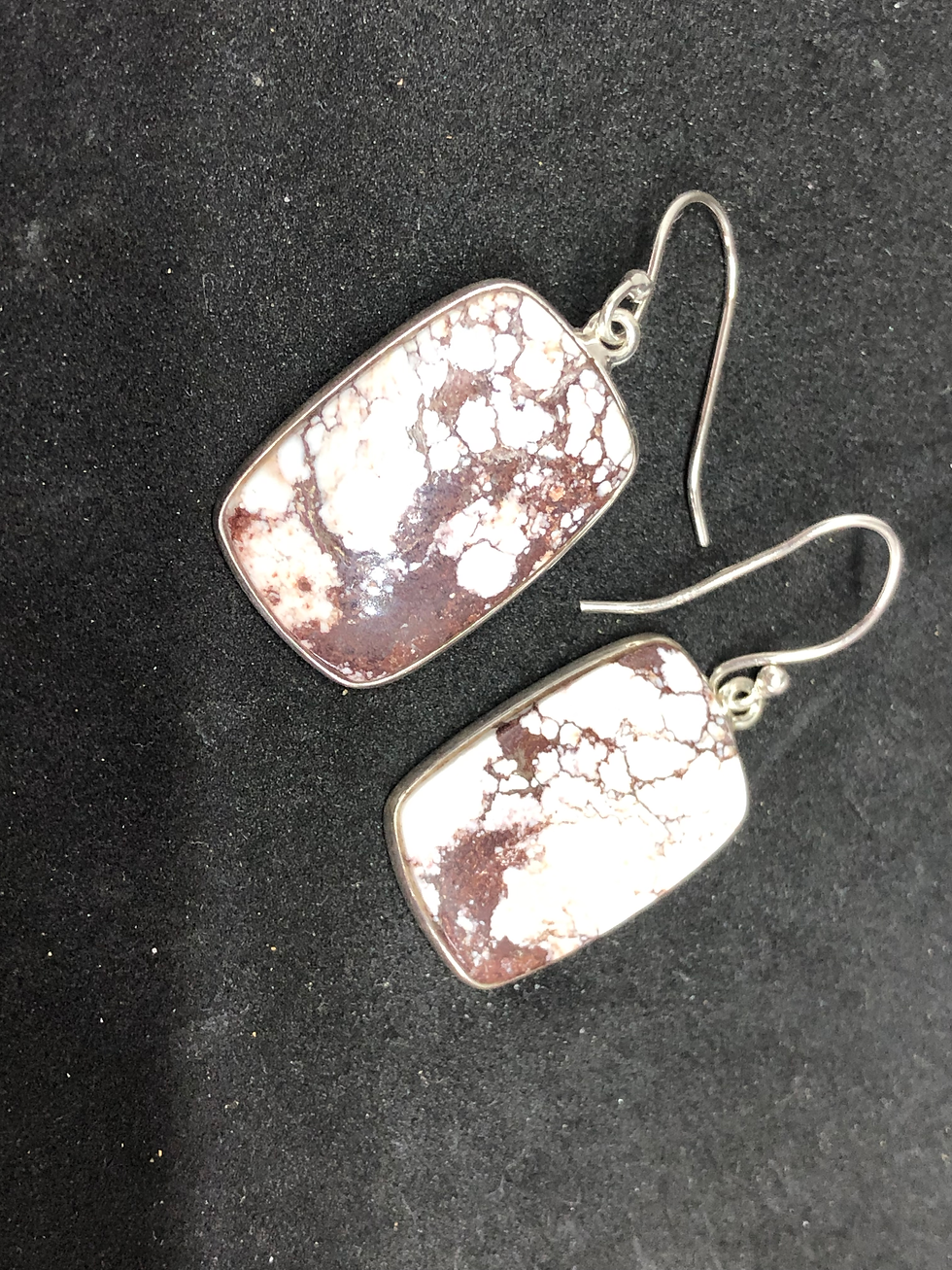 Thumbnail: Wild Horse Magnesite Silver Drop 925 Earrings