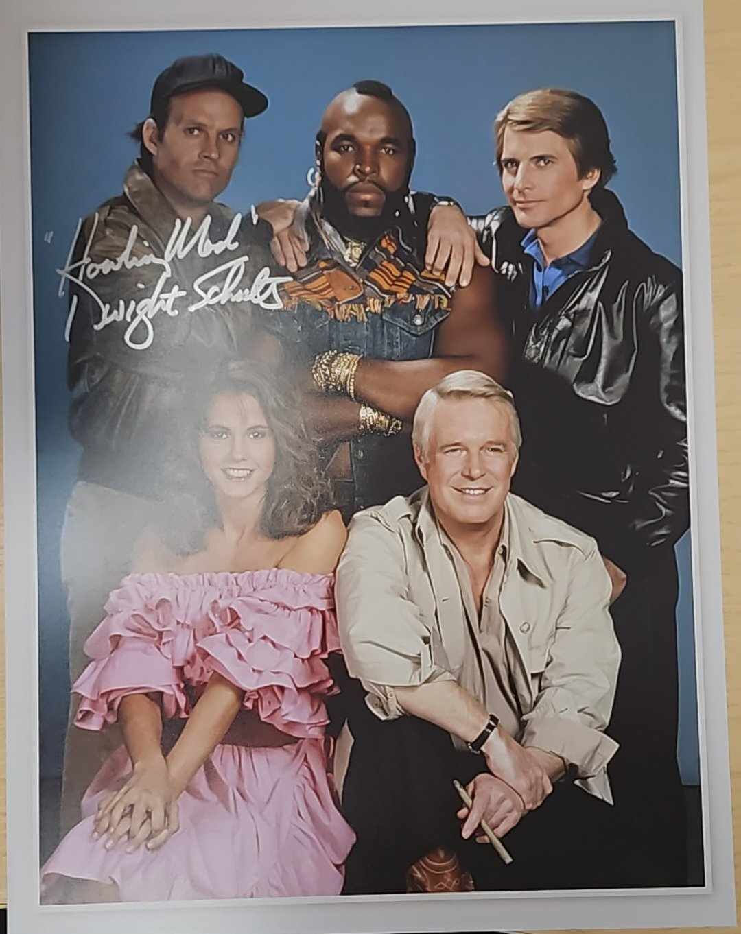 A3 The A-Team Group Print Signed by Dwight Schultz