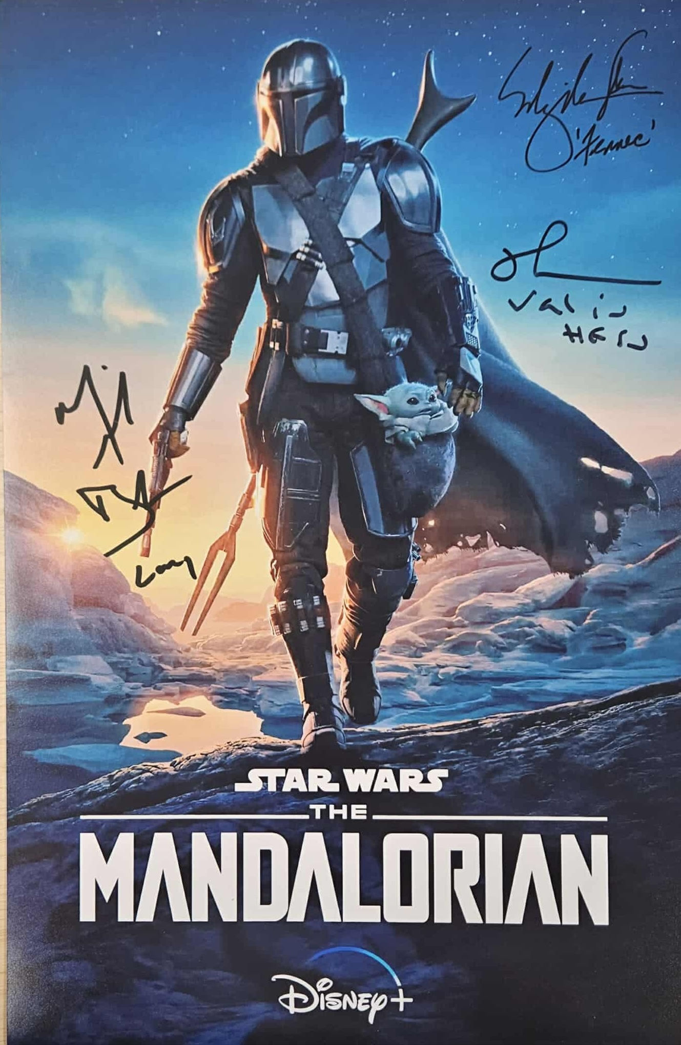 11x17" The Mandalorian Poster Signed by Brake, Michael Biehn, & Ming-Na Wen