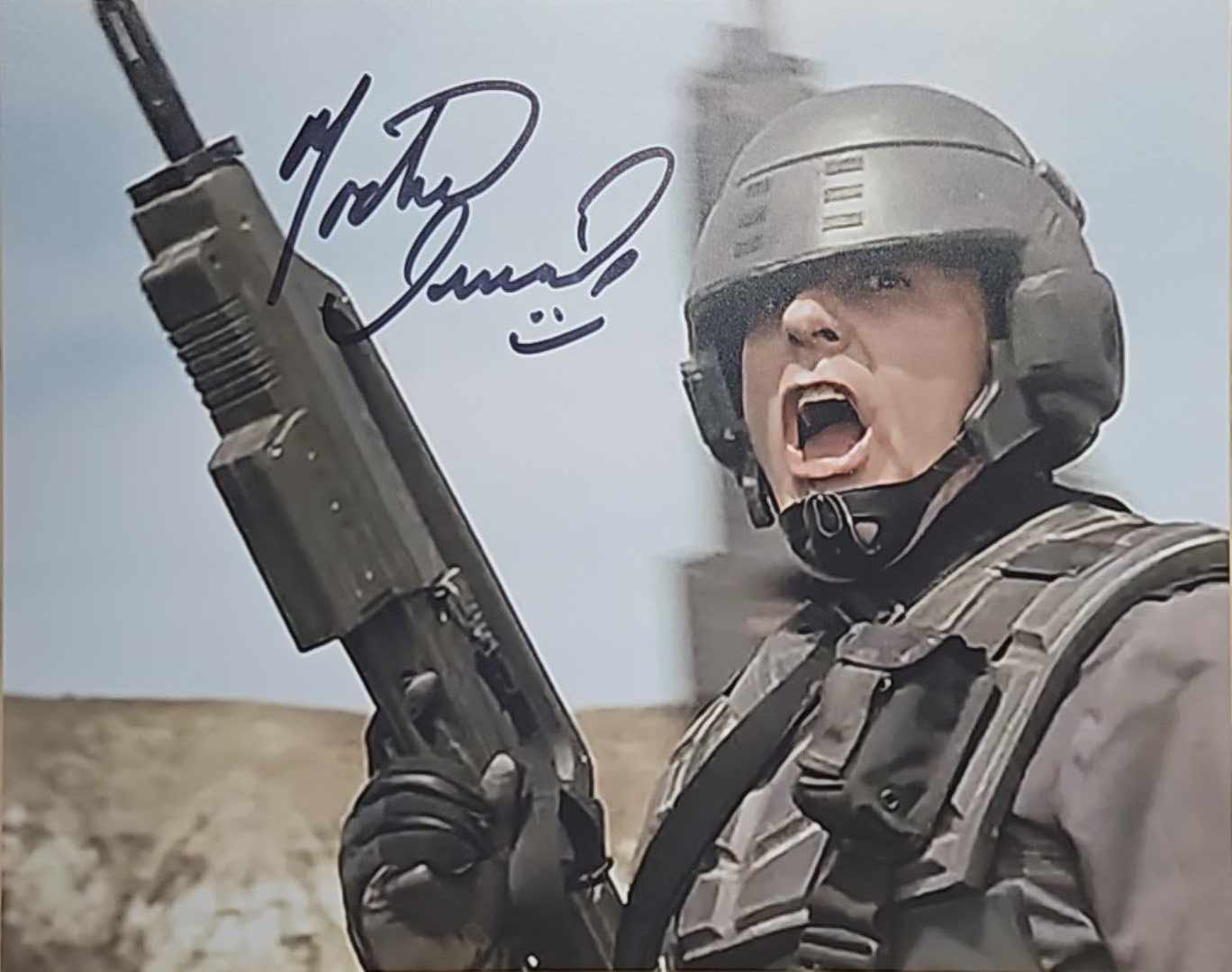 10x8"Starship Trooper Jean Rasczak Yelling Fuji Print Signed by Michael Ironside