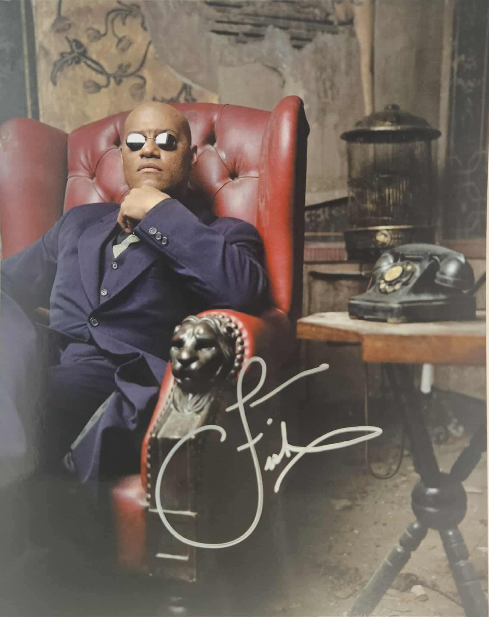 8x10" Morpheus Matrix Promo Graphic Signed by Laurence Fishburne