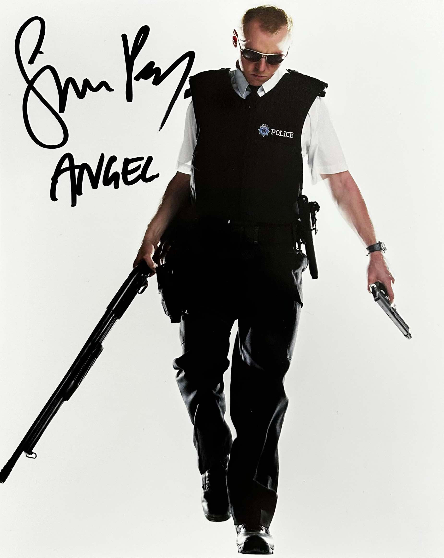 8x10" Hot Fuzz Print Name Signed by Simon Pegg