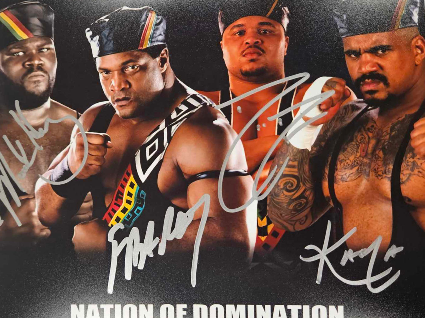 10x8" Nation of Domination Print Signed by Henry, D'Lo, Kama, and Faarooq