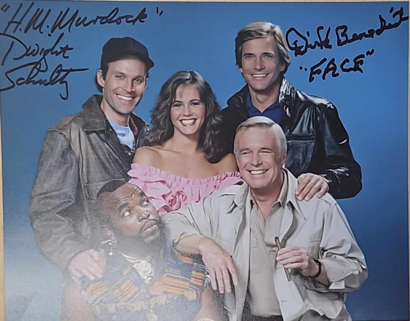10x8" A-Team Cast Print Signed by Dirk Benedict and Dwight Schultz