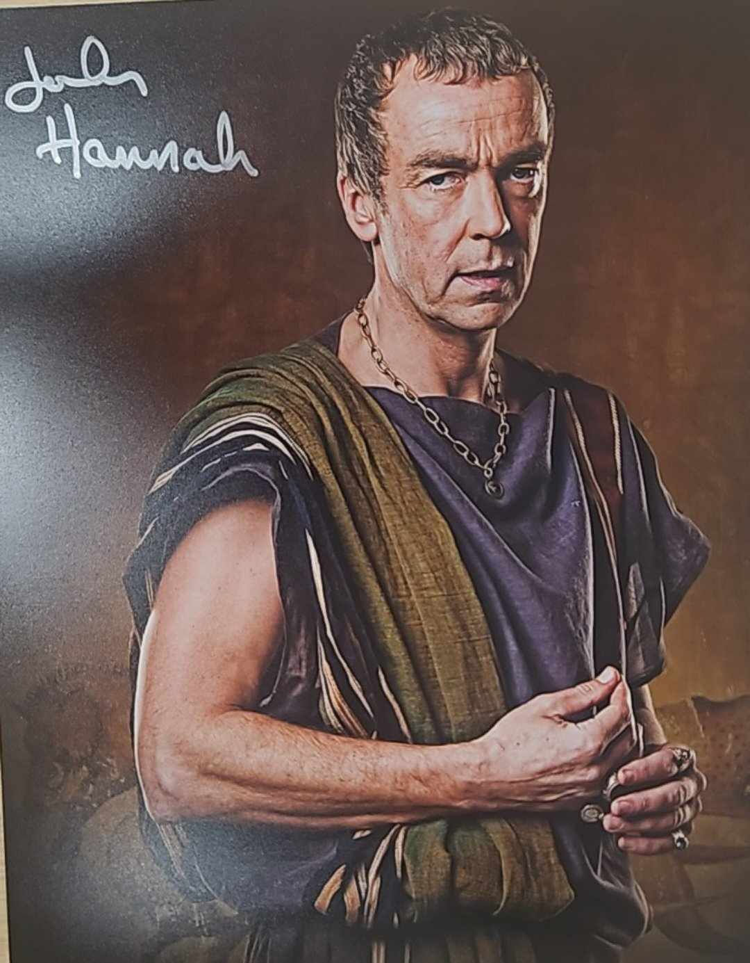 8x10" Spartacus Promo Shot 2 of Batiatus Fuji Print Signed by John Hannah