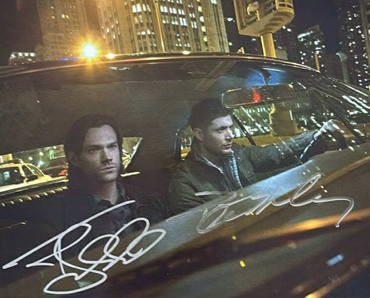 10x8" Supernatural Sam & Dean in Baby Print Signed by Padalecki & Ackles