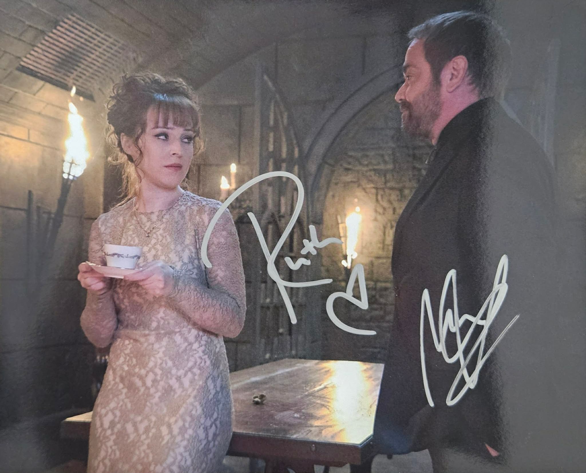 Mark Sheppard & Ruth Connell Signed Supernatural Tea 10x8" Print