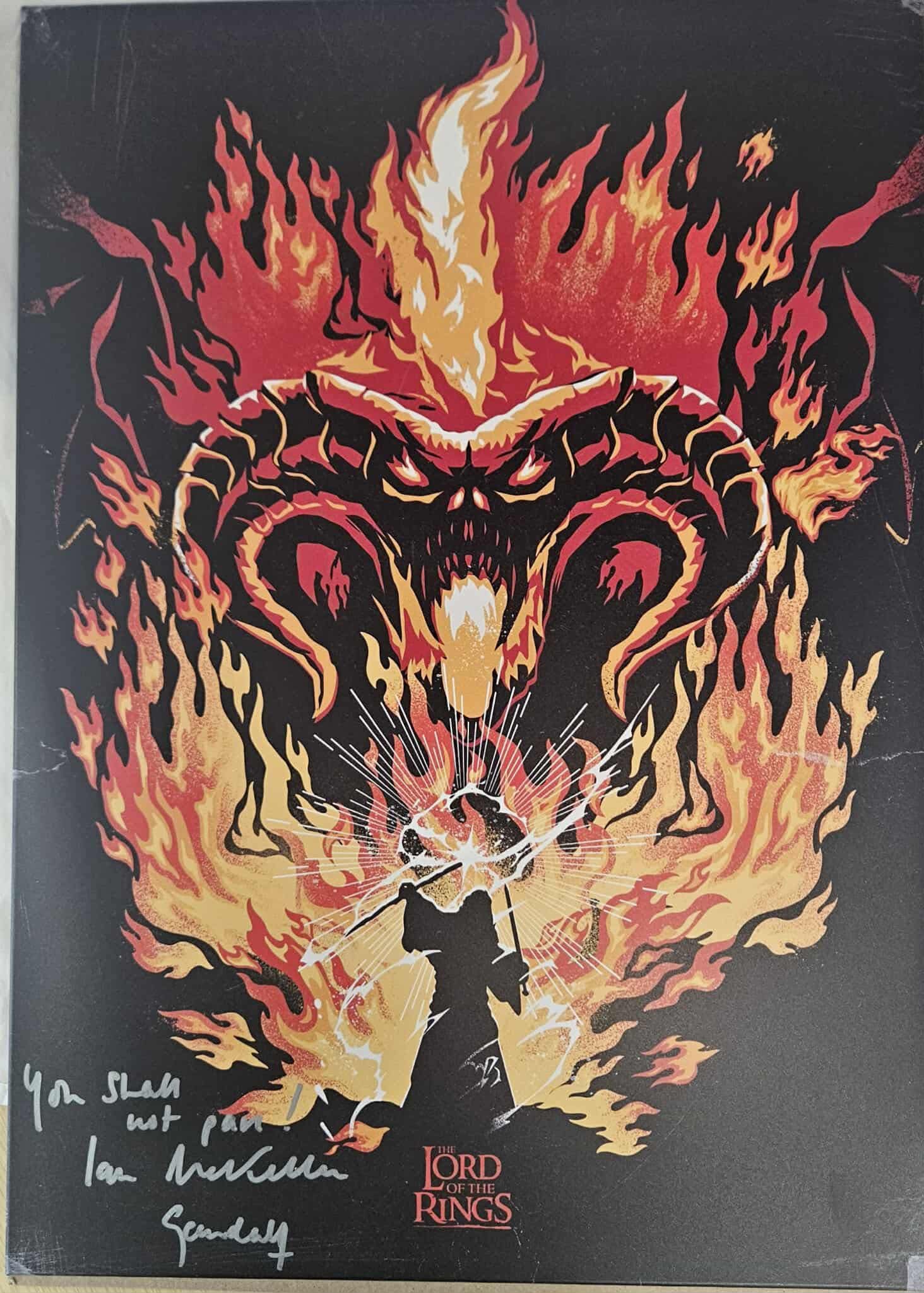 Displate Balrog 2 Signed by Ian McKellen with Quote