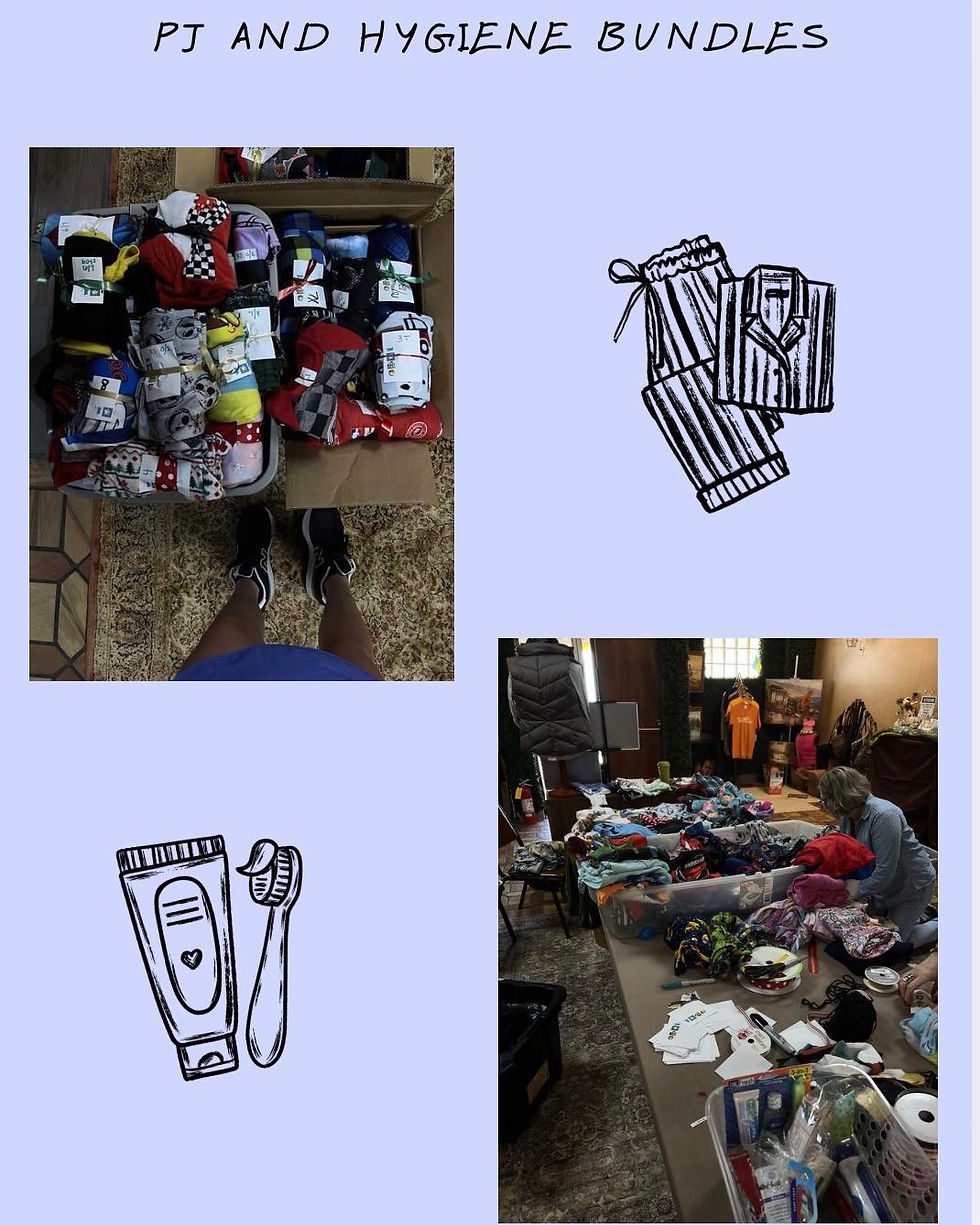 We created PJ bundles, hygiene kits, and info sheets on the importance of establishing good night time routines and how to's of getting a better nights sleep!