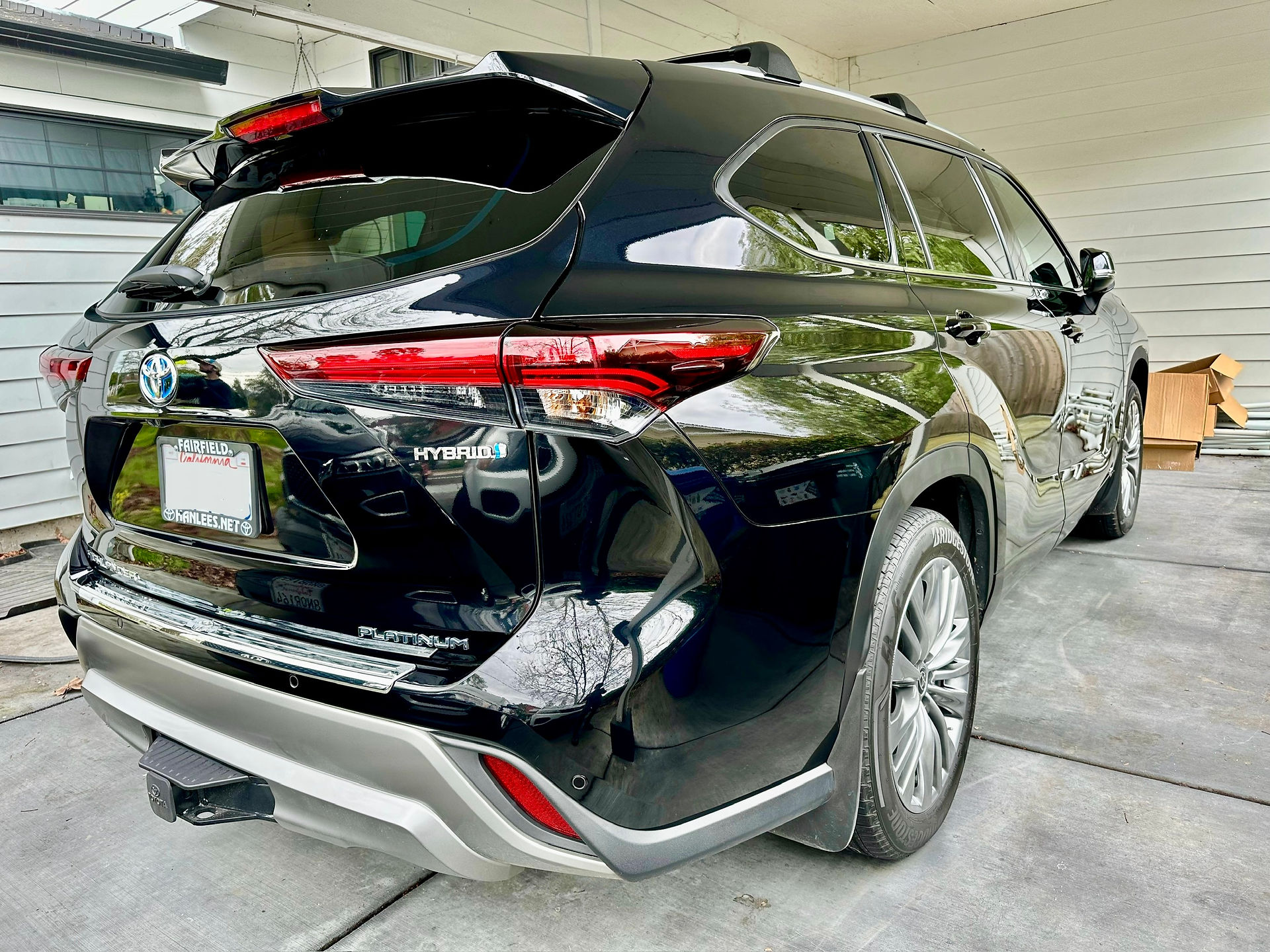New Black Toyota Highlander Back Graphene Coated