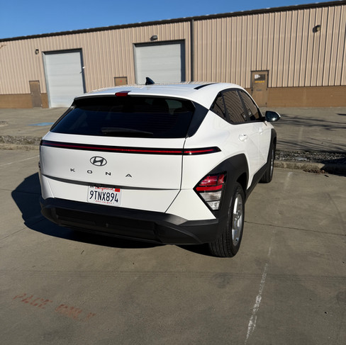 Rear passenger view of Hyundai Kona after 5-year Coating