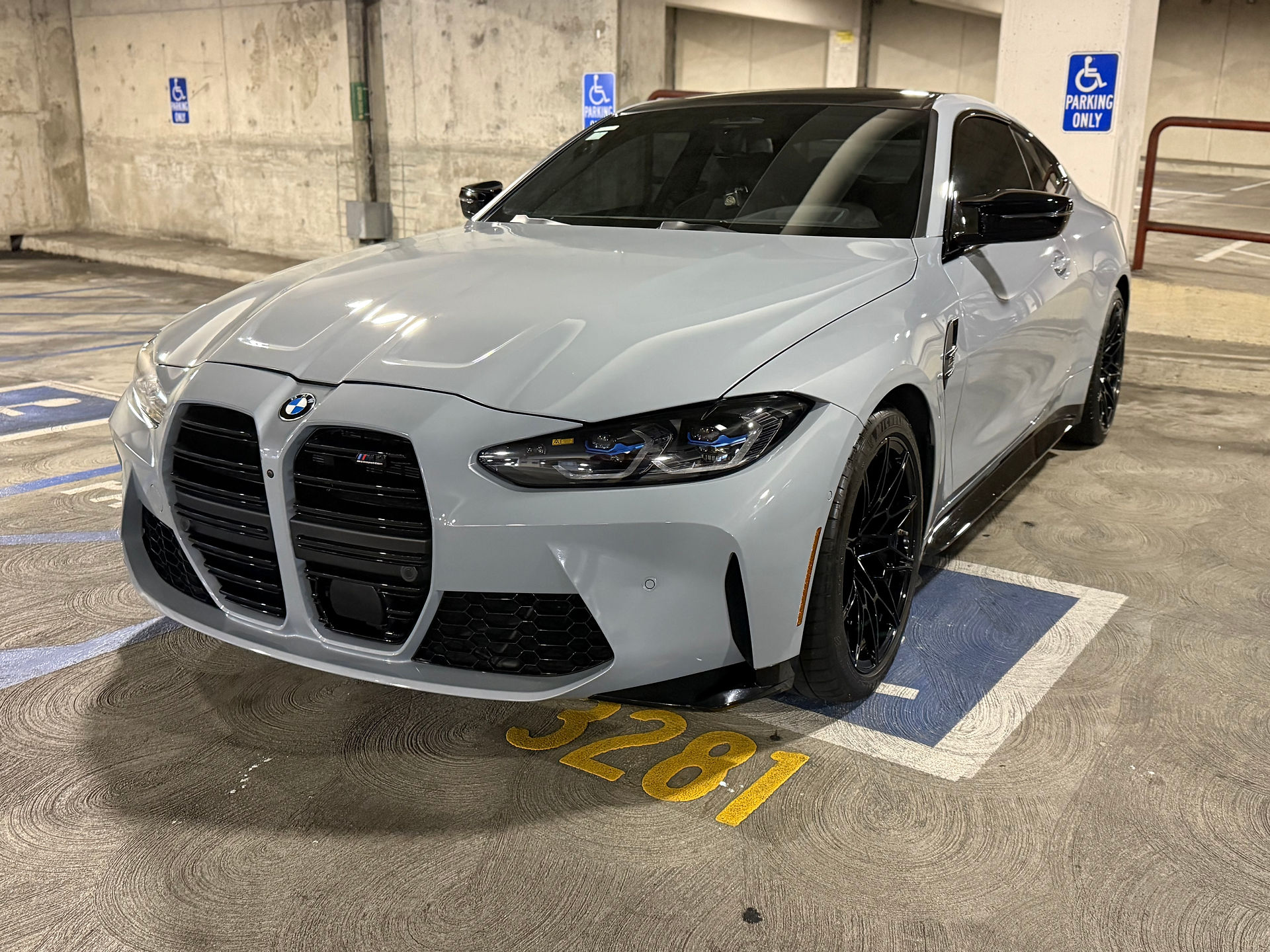 Front View After Two-Step Paint Correction & Coating BMW M4 in a parking lot in Walnut Creek, California