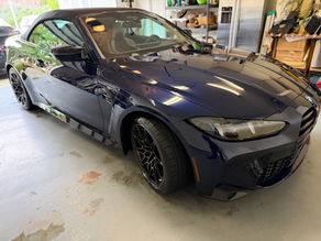 New BMW M4 Competition inside customer’s garage in Napa with ceramic coating