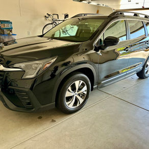 Hassle-Free High-Gloss and High-End Professional Mobile Car Coating Installation on New Black Subaru Ascent