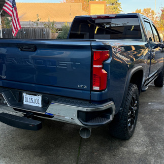 Back View of Coated New Chevy Silverado in Napa installed outside customer’s garage by Robust Paint Protection & Auto Detailing