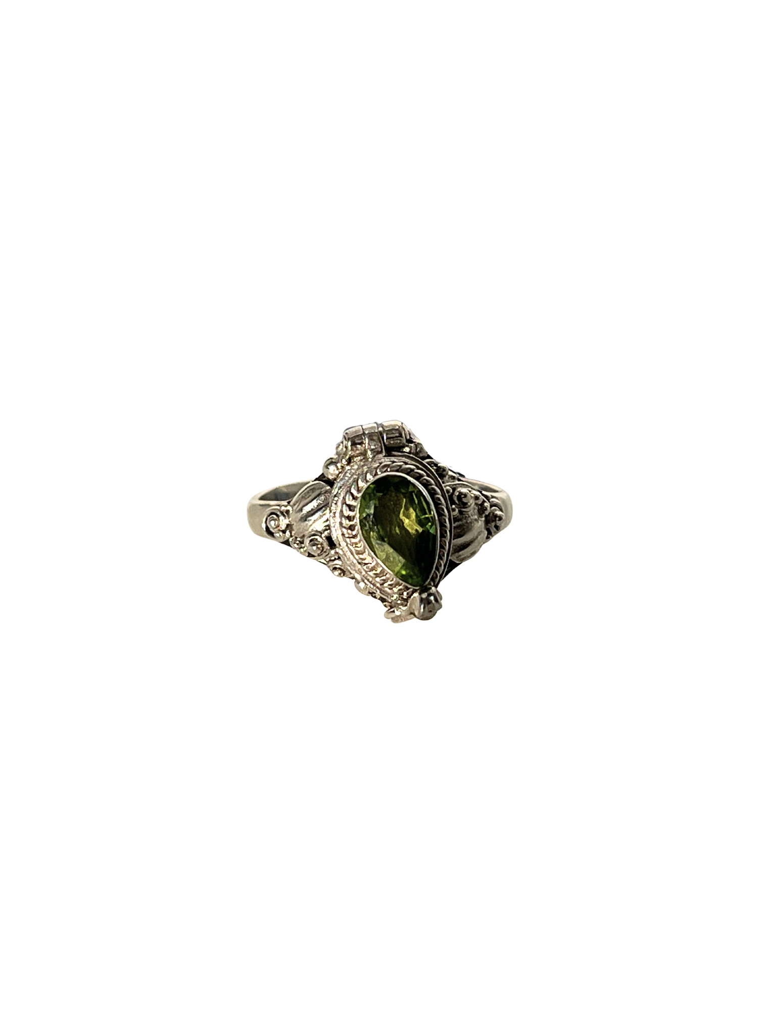 Green Envy Peridot Locket Ring