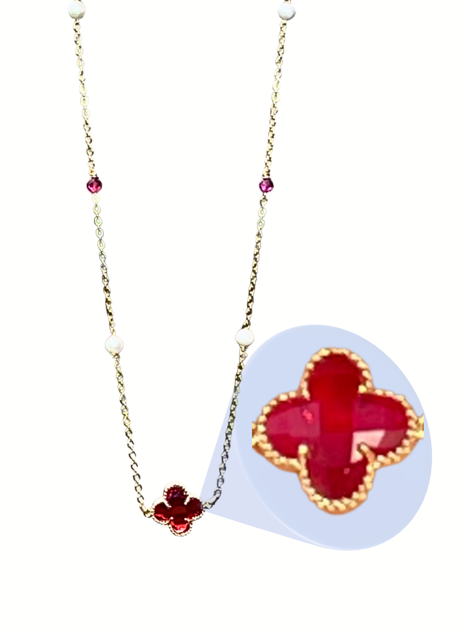 Cherry Filled 18K Necklace