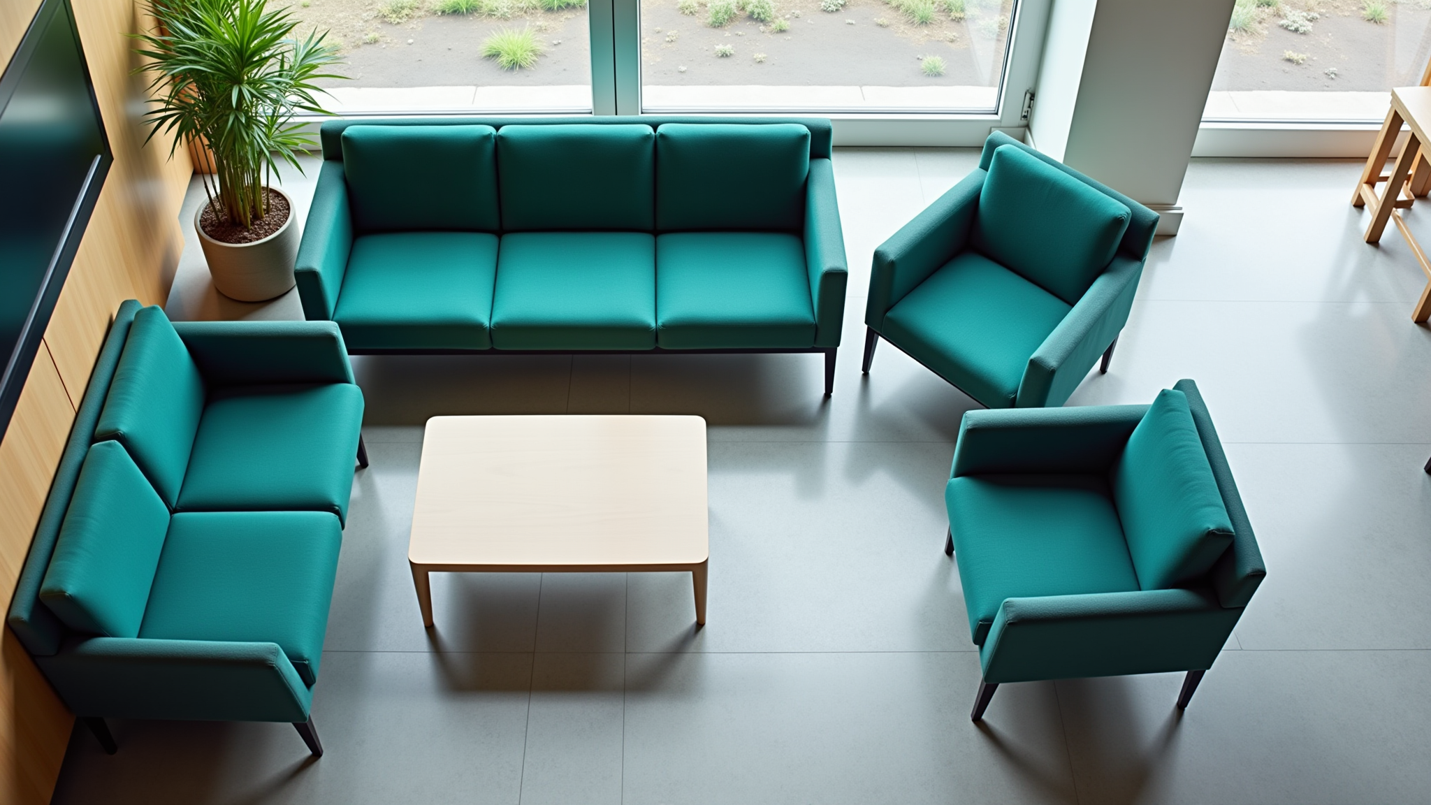 Seating area in a corporate office