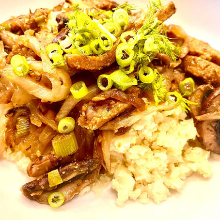 Süsslupinen - Gyros mit Blumenkohlreis