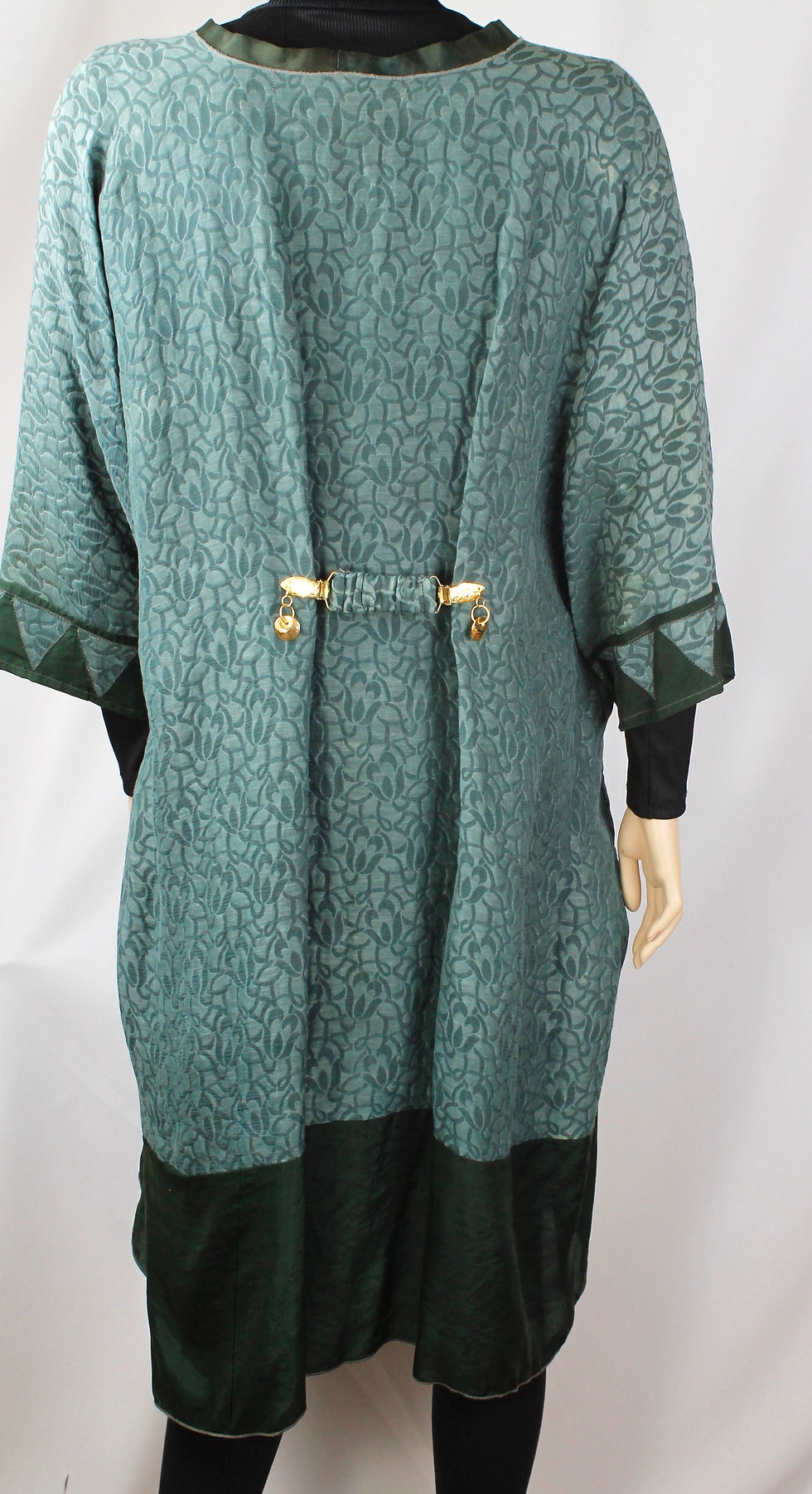 Thumbnail: HD Soft Green Brocade Silk  long Coat