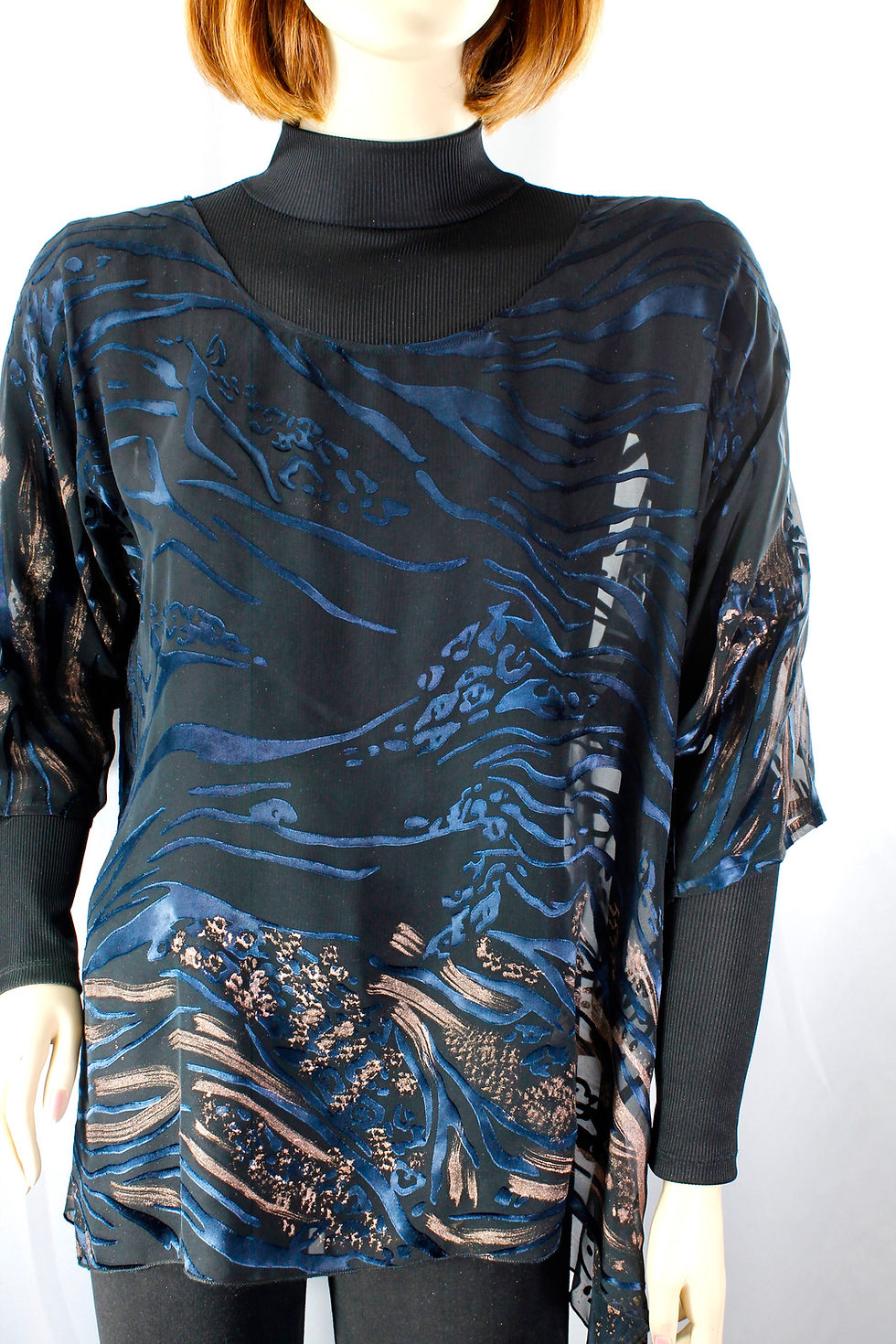 Thumbnail: Blue/Black Asymmetrical Top