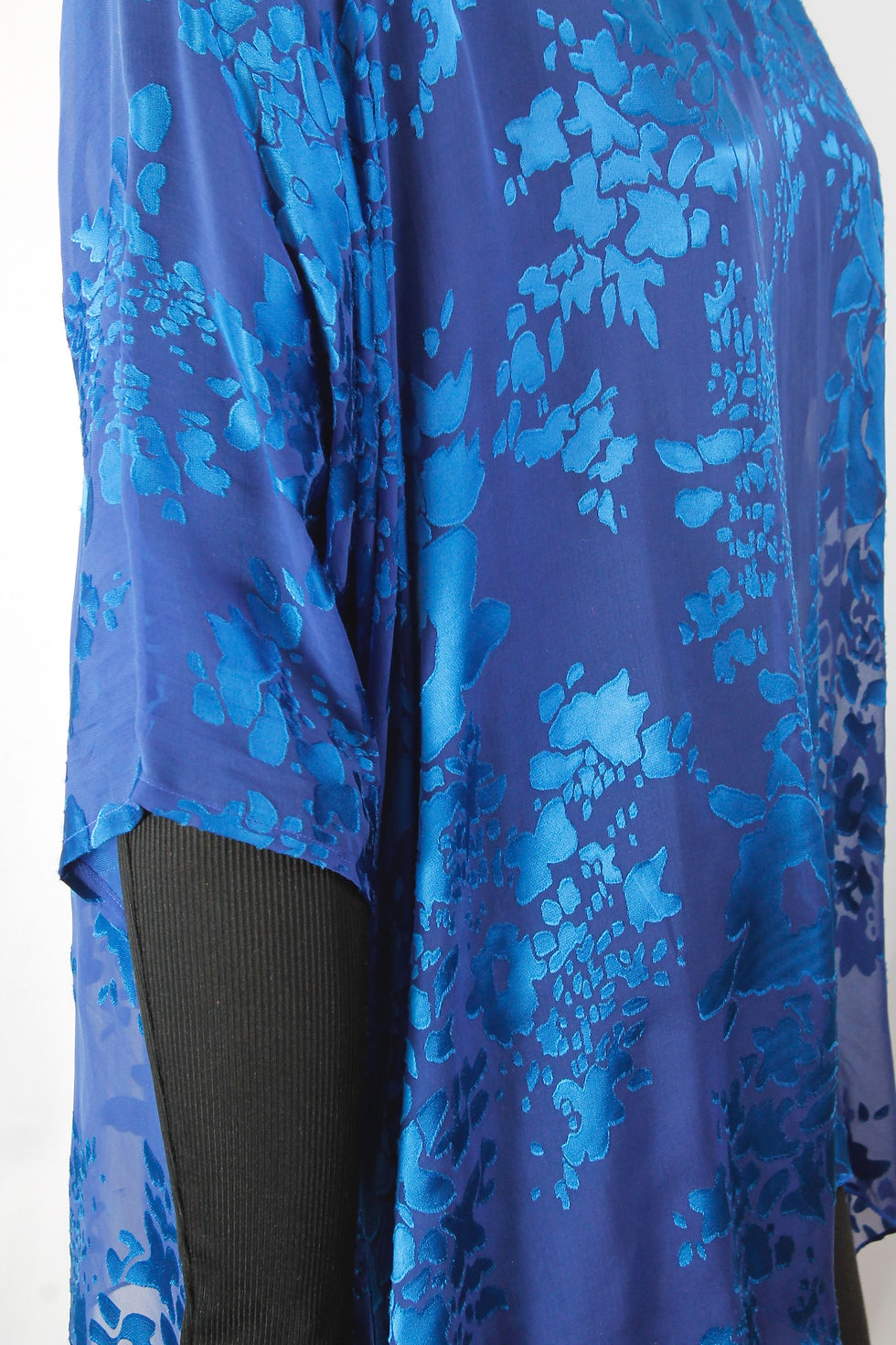 Thumbnail: Sky Blue Silk Devore Asymmetrical Top