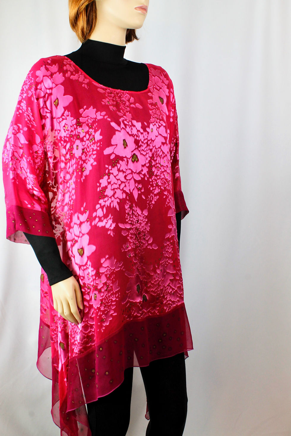 Thumbnail: Shades of rose Silk asymmetrical top