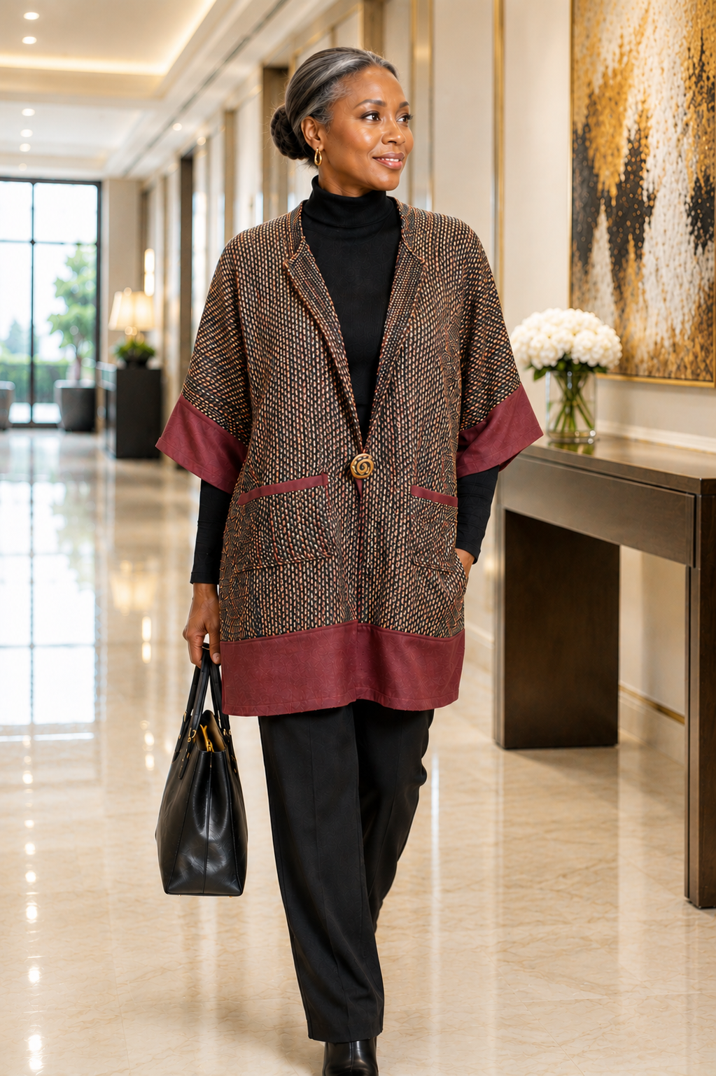 HandWoven Jacket with Silk Noil