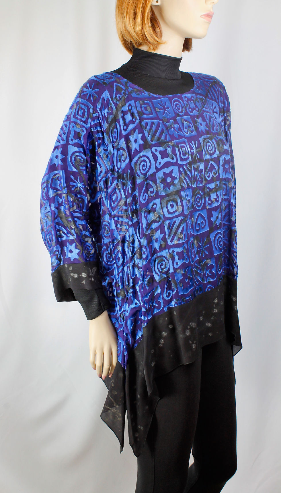 Thumbnail: Regal Blue Silk Asymmetrical top