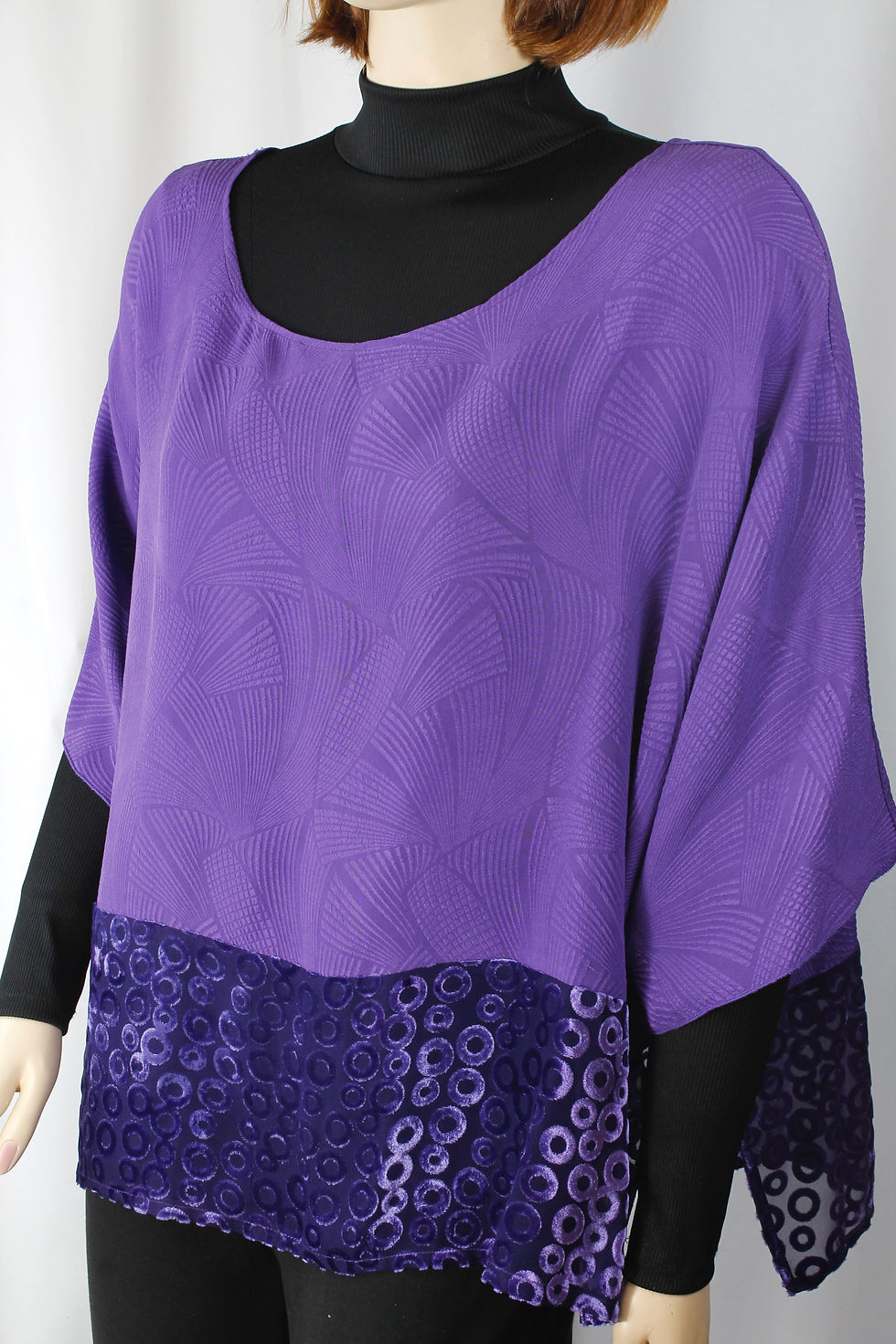 Thumbnail: HD Lavender Brocade -Devore Silk top