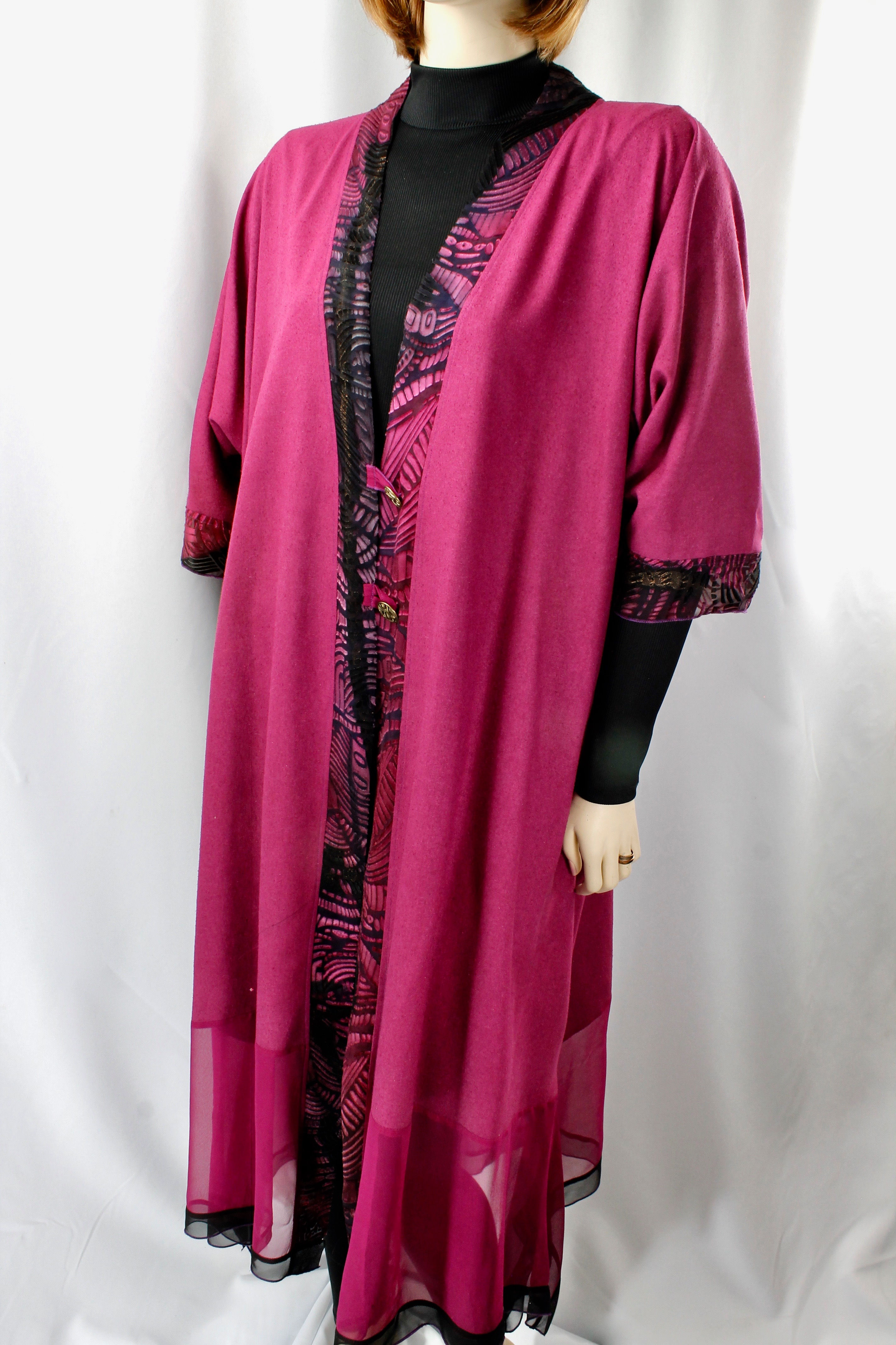 FurchiaSilk Asymmetrical Long Coat