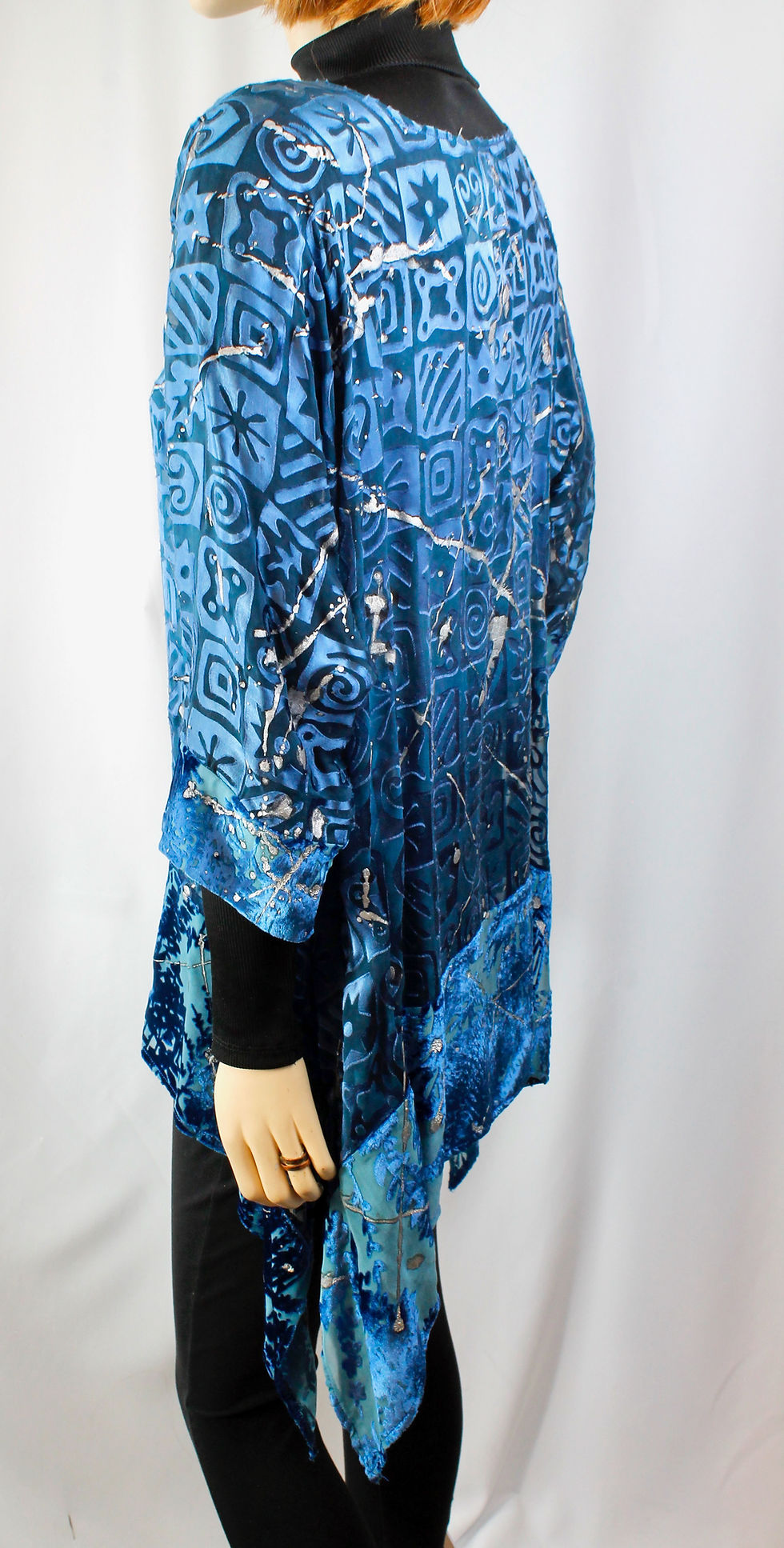 Thumbnail: Shades of Blue silk Asymmetrical Top