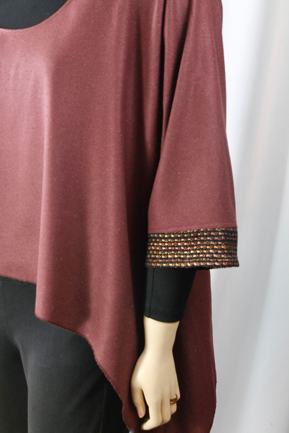 Thumbnail: Red Brown Silk Noil Asymmetrical top
