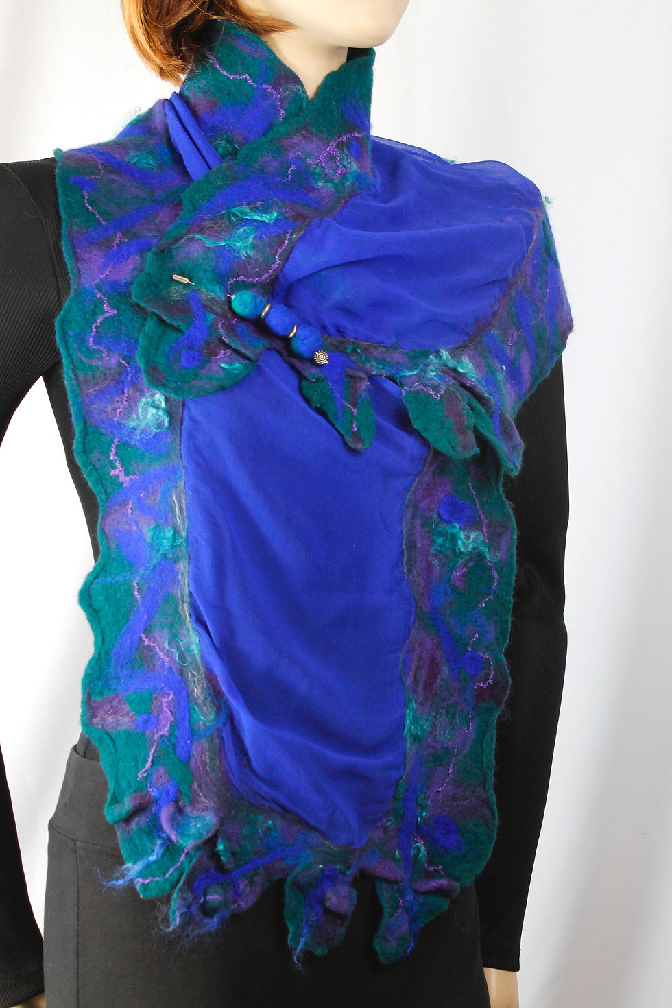 Thumbnail: Hand Felt woll/Silk shawl/scarf