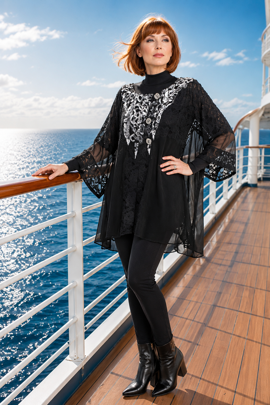 Black Lace & SilkChiffon Jacket