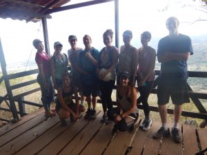 Students posing at the viewpoint