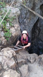 Student above to climb down 50 steps