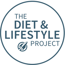 the diet & lifestyle project in a blue circle with a rocket icon