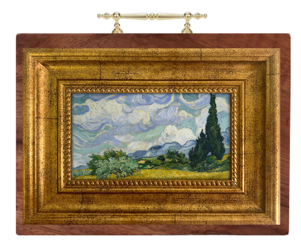 Wheat Field with Cypresses