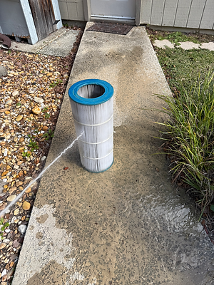 cleaning a pool cartridge filter