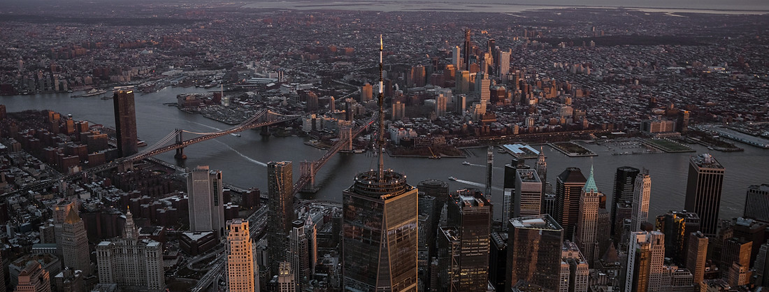 One World Trade Center pointing to Brook