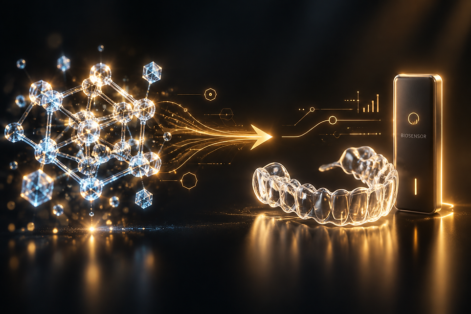 A_simple_glowing_arrow_pointing_from_a_floating_molecular_crystal_structure_on_the_left_to