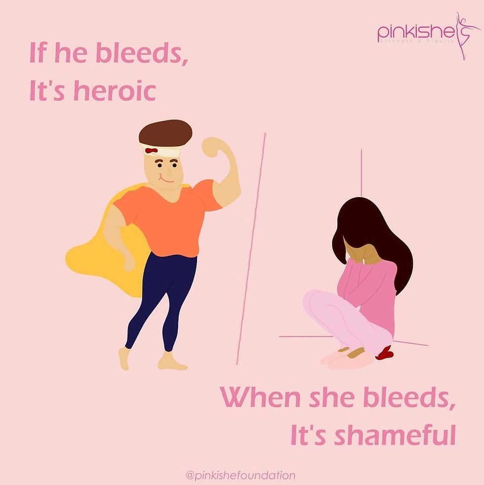 If he bleeds, it's heroic; if she bleeds, it's shameful.