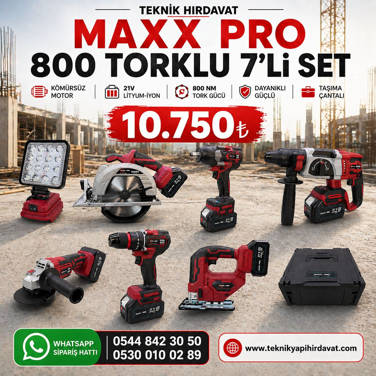 800 TORKLU 7Lİ SET - BORDO SERİ